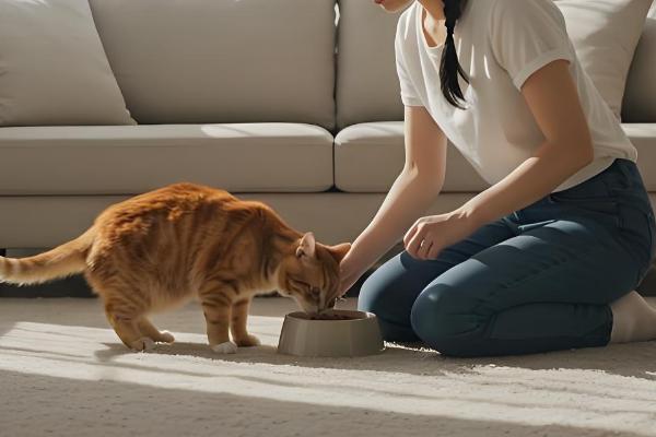 给幼猫断奶的方法，饲喂羊奶粉或奶糕