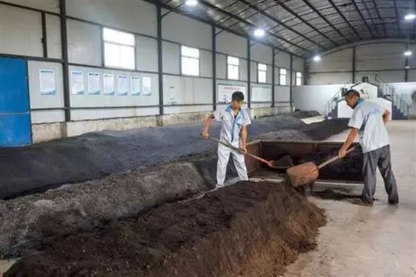 鸡粪的快速发酵方法，掺入辅料后再建堆并覆盖塑料布