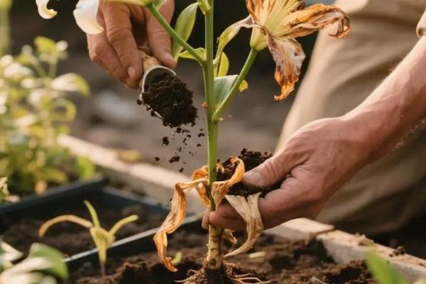 百合花凋谢后如何养护，取出种球放入湿沙或冰箱内保存