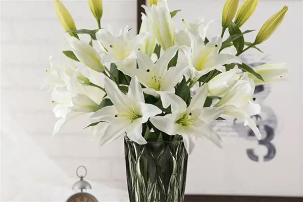 百合插花的留叶数量，上部保留12片较合适